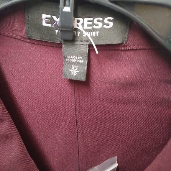 Express Button Down Burgundy SZ XS - Picture 7 of 7